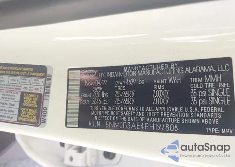 2023 Hyundai Tucson Sel from USA, damaged, VIN 5NMJB3AE4PH197808